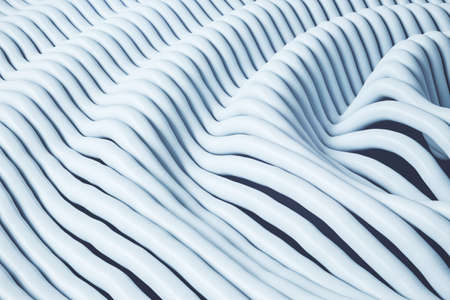 Abstract white swirl wallpaper. Design, abstraction and creativity concept. 3D Renderingの写真素材