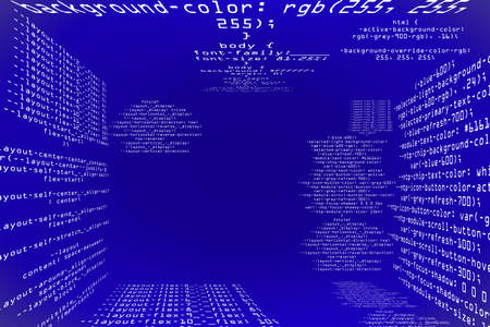 Abstract glowing blue coding programming background with mock up place. Big data and code concept....