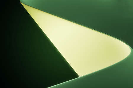 Soft green chiffon backdrop with curves and waves. Design and cloth concept. 3D Renderingの写真素材