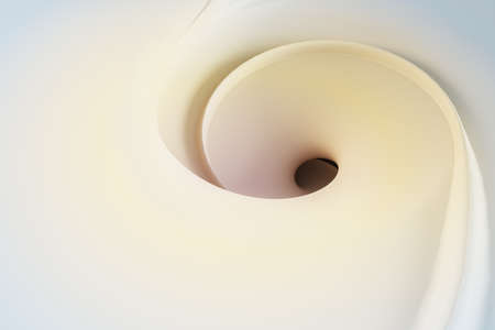 Abstract beige swirl backdrop with mock up place. Design and creativity concept. 3D Rendering
