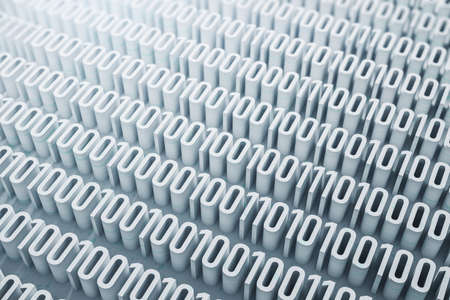 Abstract 10 white coding background. Technology and programming concept. 3D Renderingの写真素材