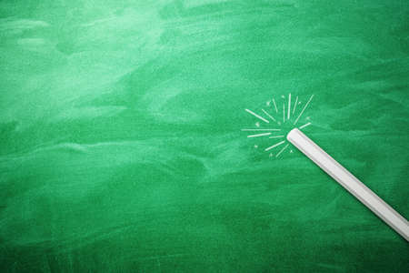 White chalk drawing magic on chalkboard background. Creativity and art concept. 3D Rendering