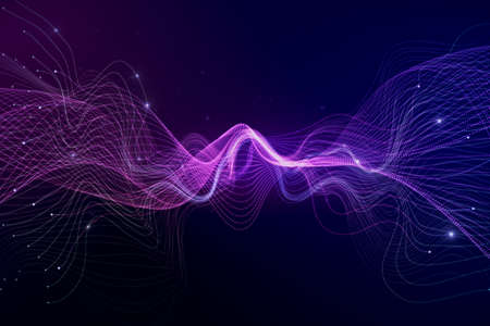 Modern dynamic blue neuron plasma energy laser. Futuristic virtual technology texture, digitally...