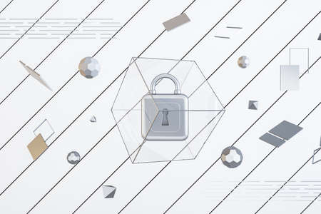 Modern web protection white background with padlock and other icons. Secure, safety and web browser...