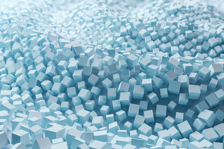 Abstract light cubic background. Big data and internet connection, landing page concept. 3D Renderingの写真素材