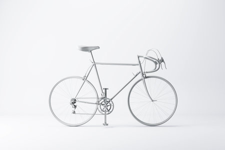 3D graphic modern bicycle isolated on white background. 3D renderingの写真素材