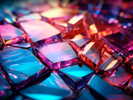abstract background with colorful glass cubes. Generative AIの素材