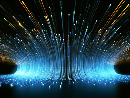 abstract fractal lights background. Generative AIの素材