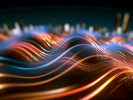 abstract background with smooth lines and bokeh. Generative AIの素材