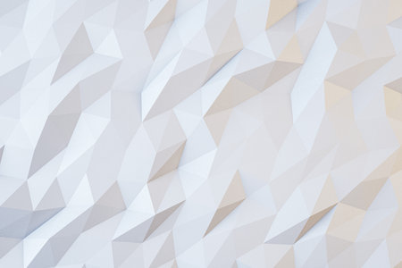 Creative white geometric background. Landing page concept. 3D Rendering
