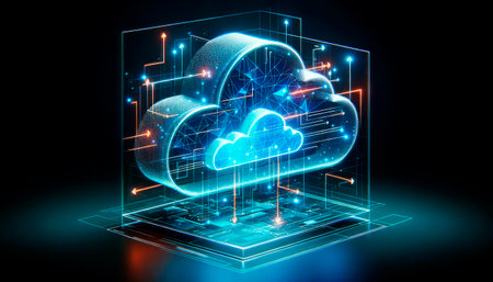 Technology and cloud storage concept. Generative AIの素材