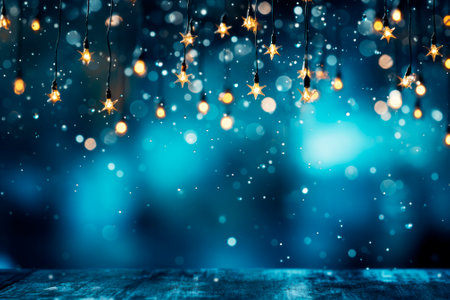 Christmas background with bokeh lights and empty space for your text. Generative AIの素材