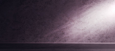 Blank wide concrete surface with mock up place and light. Presentation concept. 3D Renderingの写真素材