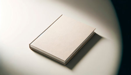 Book on a neutral background with focused spotlight, highlighting blank space. Generative AIの素材