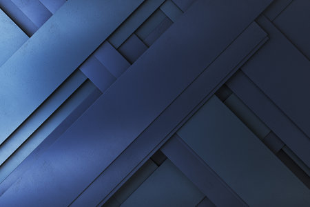 Creative dark blue linear background. Landing page concept. 3D Rendering