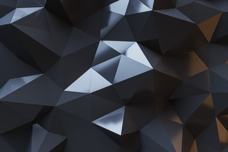 Abstract black triangular garment background. Design and landing page concept. 3D Renderingの写真素材