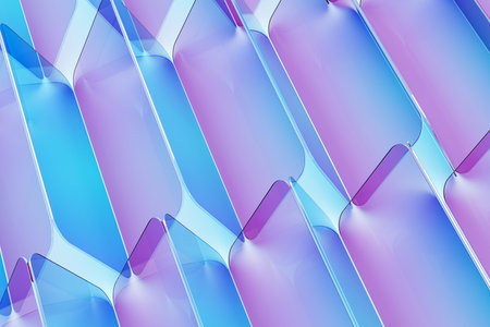 Abstract geometrical shapes on a gradient background. Modern design concept. 3D Rendering
