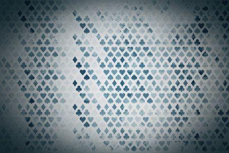 Abstract background with faded playing card suits pattern, soft gradient lighting, textured surface. Concept of games and entertainment. 3D Renderingの写真素材