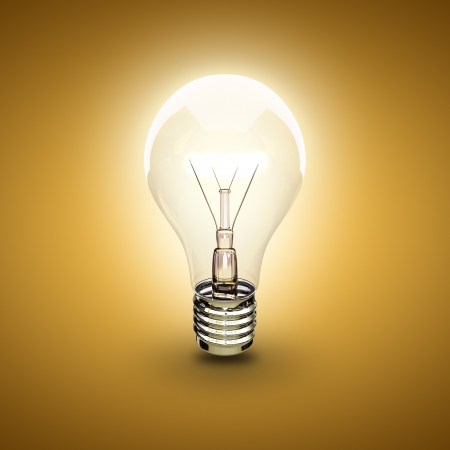 light bulb on a orange background light bulb on a orange background