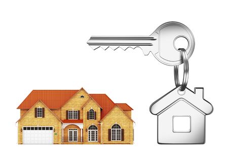 key with keychain and model houseの写真素材