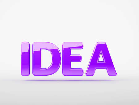 Purple word idea on a white backgroundの写真素材
