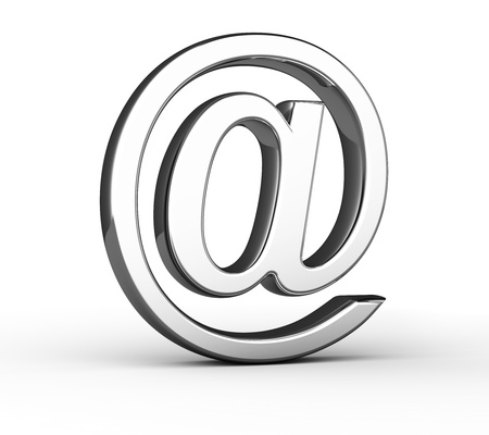 E-mail Sign  on a white backgroundの写真素材