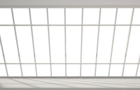 big window in white roomの写真素材