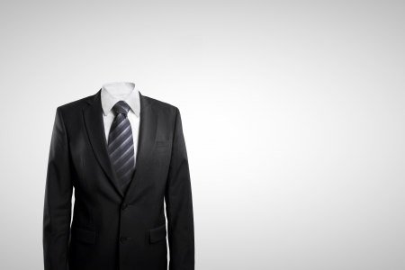 man without head  on white backgroundの写真素材