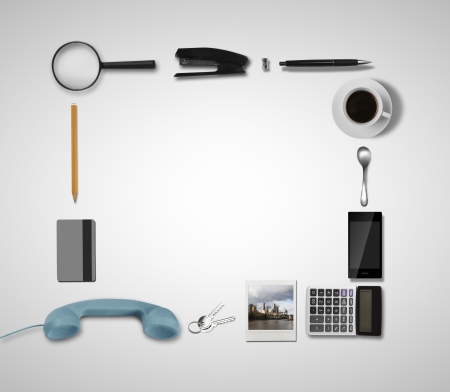 business composition on white  backgroundの写真素材