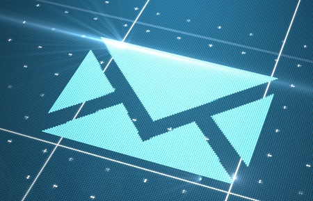 Digital mail icon on cyberspaceの写真素材