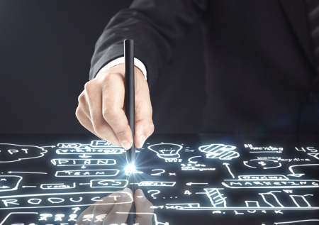 businessman drawing plan strategy successの写真素材