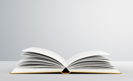 open book on white backgroundの写真素材