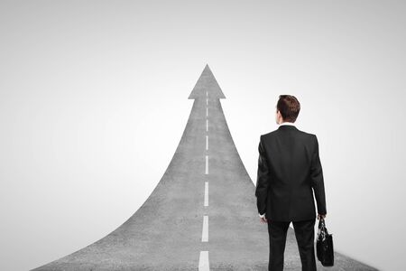 businessman and road concept  on white backgroundの写真素材