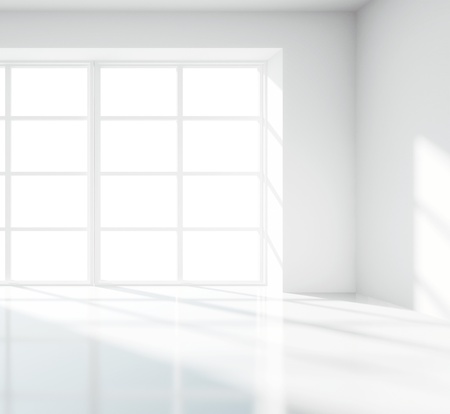light white room with big windowの写真素材