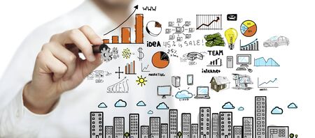hand drawing plan business concept