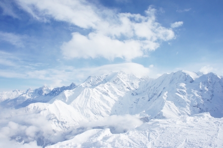 Beautiful winter mountains, high definitionの写真素材
