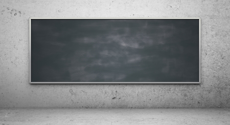Black blackbord in concrete roomの写真素材