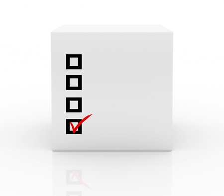 box with checklist on white backgroundの写真素材