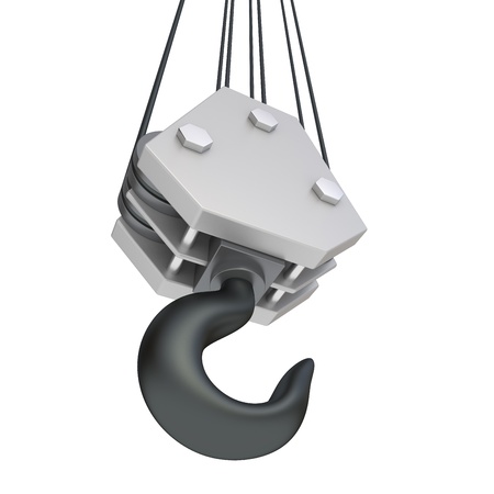 crane hook on a white backgroundの写真素材