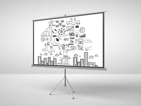 flipchart with business concept in officeの写真素材