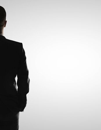half of man on a white backgroundの写真素材