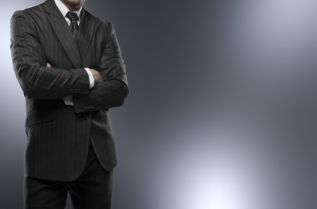 businessman on a gray backgroundの写真素材