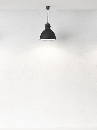 white wall and ceiling lampsの写真素材