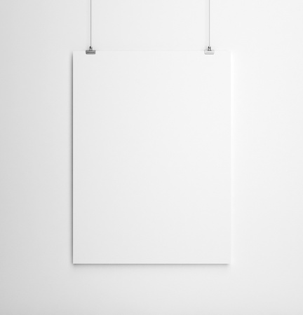 paper card on white wallの写真素材