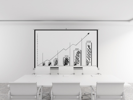 modern office with chart on wallの写真素材