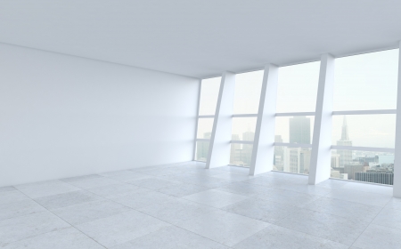 white room and big windowの写真素材