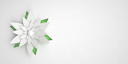 abstract paper flower on white backgroundの写真素材
