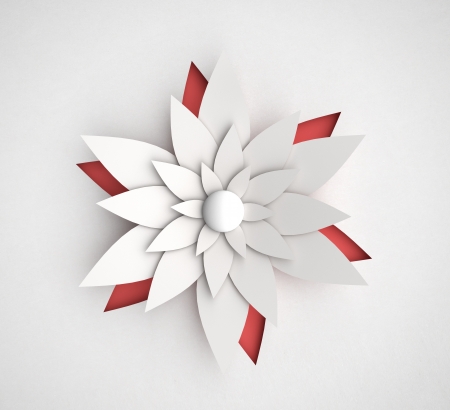 paper flower on white backgroundの写真素材