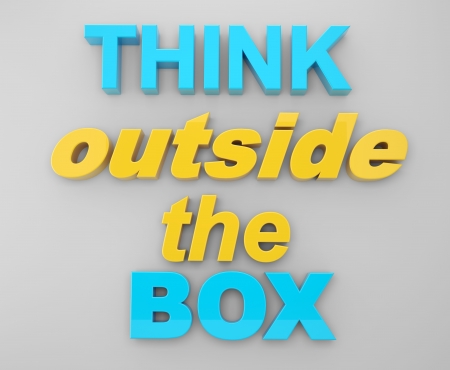 text think outside the boxの写真素材