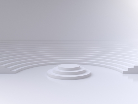 abstract circle room, 3d renderの写真素材